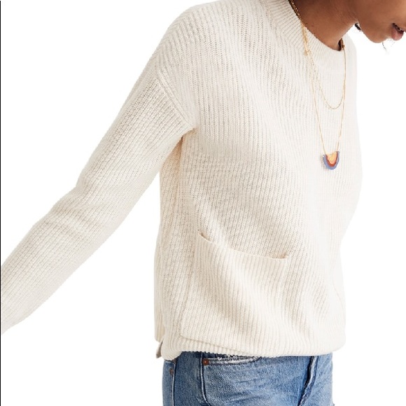 madewell patch pocket pullover sweater